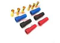 2 sets xt150 6mm golden bullet connector plug redblackblue malefemale