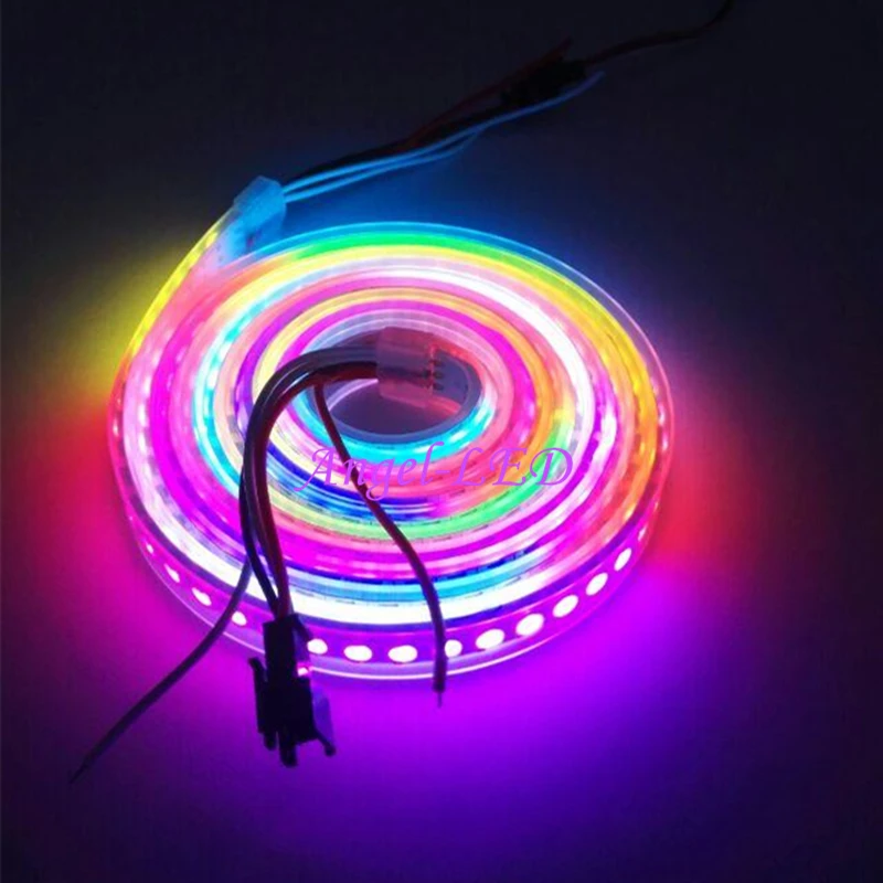 1 м WS2812B Белый/Черный PCB 144 пикселей WS2811 IC встроенный индивидуально адресуемый