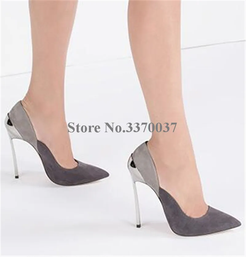 Женские замшевые туфли лодочки на шпильке 12 см с острым носком|Женские туфли| |