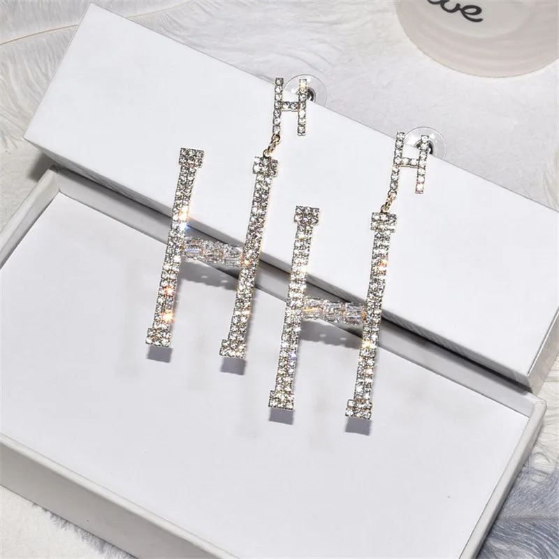 Серьги-подвески женские с буквами геометрической формы серебро 925 пробы |