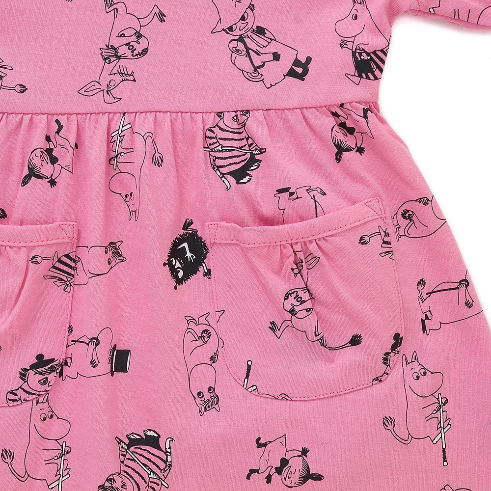 Moomin/детская одежда летняя футболка для девочек розовая из 100% хлопка с героями