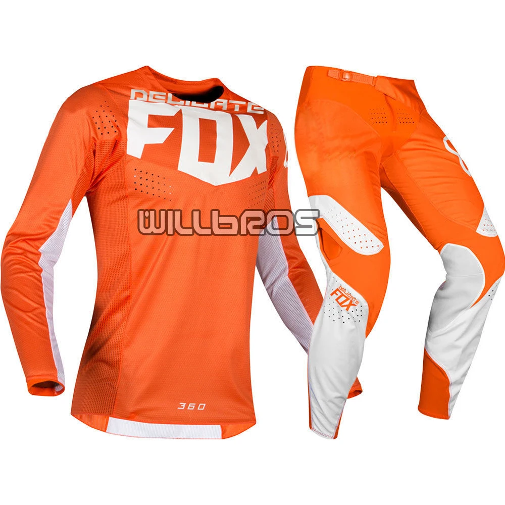 Delicate Fox Motocross MX 360 Kila оранжевая Майка штаны для мотоцикла Dirt bike внедорожный набор для взрослых