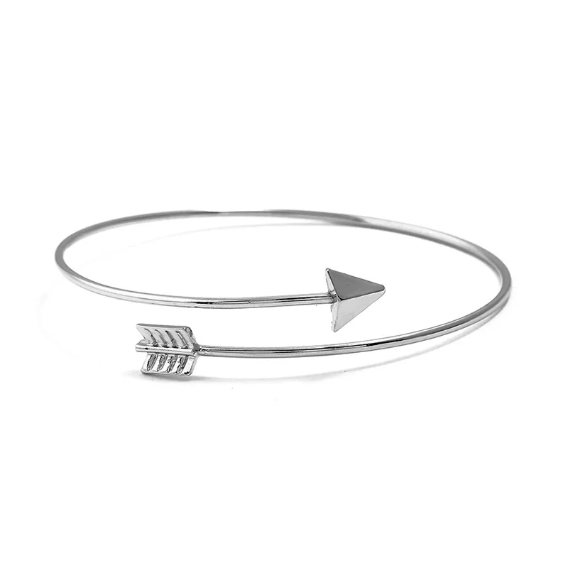 152 Silver Новая мода, открытые очаровательные браслеты-манжеты и браслеты для женщин, простые треугольные сердечки, сердце, узел, лист, стрелка, браслеты, крошечные ювелирные изделия - Окраска металла: 152 Silver