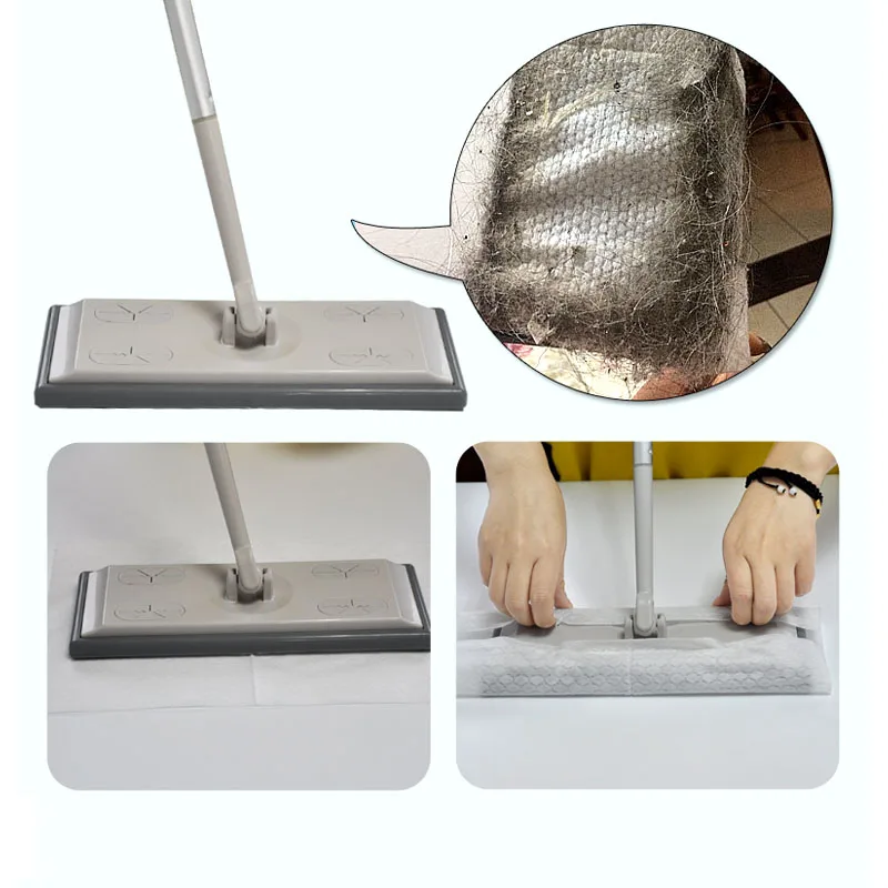 360 Household Degrees Rotatable Dust Removing Mop Antistatic Dirt Grime Hair Cleaning Detachable Flat | Дом и сад