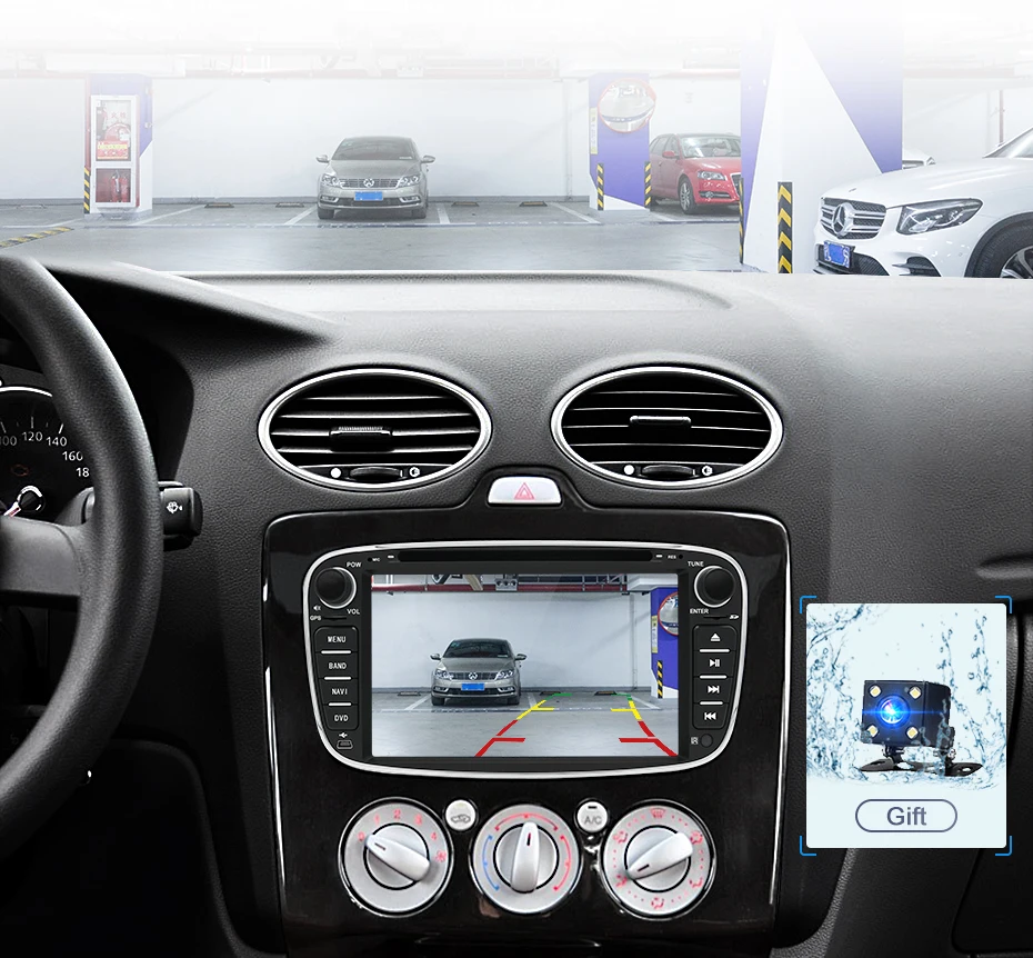 Junsun " Android 8,1 2 Din 2+ 32GB Автомобильный мультимедийный плеер gps Navi Авто DVD Радио для Ford Focus Mondeo S-Max C-Max Galaxy Kuga