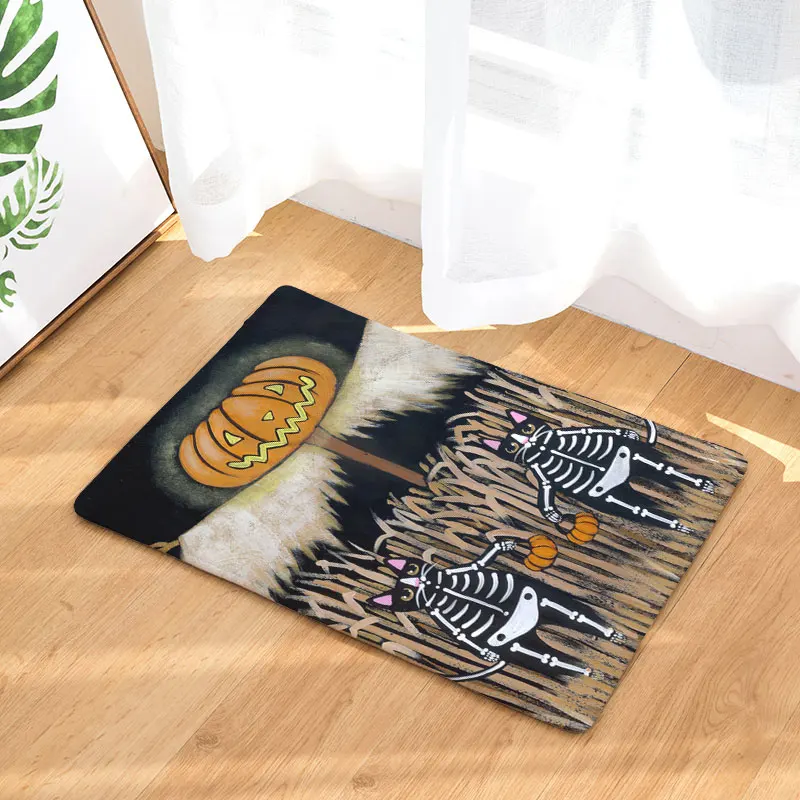 Monily Противоскользящий водонепроницаемый коврик Хэллоуин мультфильм милый Кот