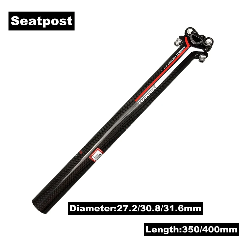 TOSEEK красный 3K Углеродное волокно горный велосипед руль набор вынос руля стойка