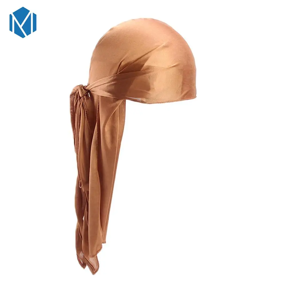 Шелк дюраг Атлас мужской Durags парик бандана пиратская шляпа бандо Cheveux Женская повязка на голову эластичная повязка Haarbanden Voor Vrouwen - Цвет: K