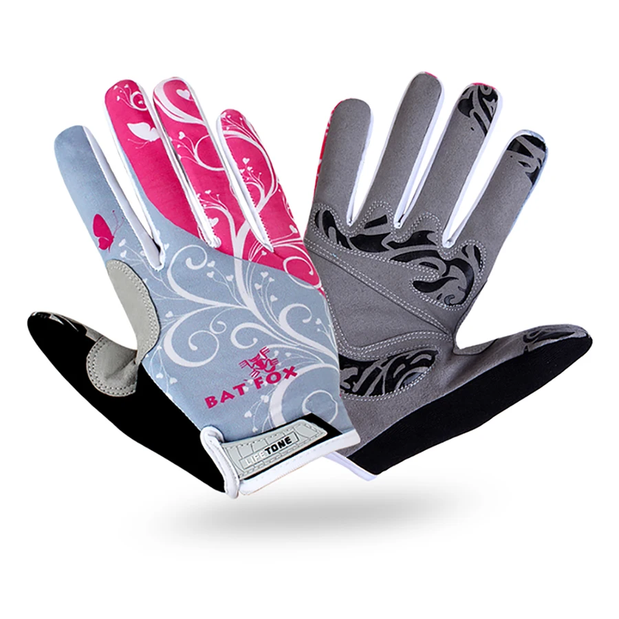 Женские велосипедные перчатки с пальцами гелевые нескользящие для горных