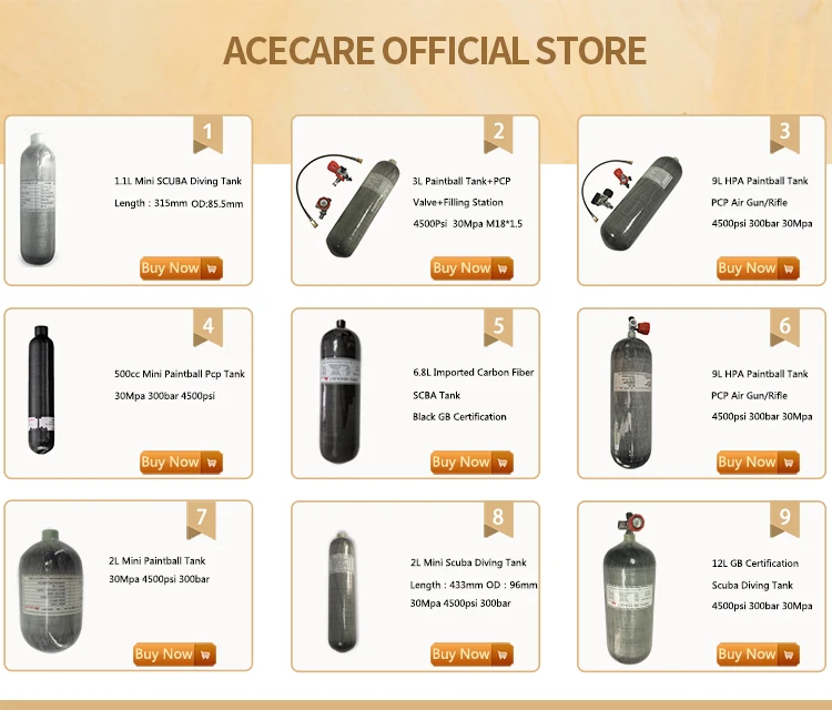 Acecare Scuba Pcp 2L/3L/6.8L CE 4500spi Pcp/Air Пейнтбол Танк мини дайвинг углеродного волокна цилиндр Pcp пневматическая винтовка Airforce Condor