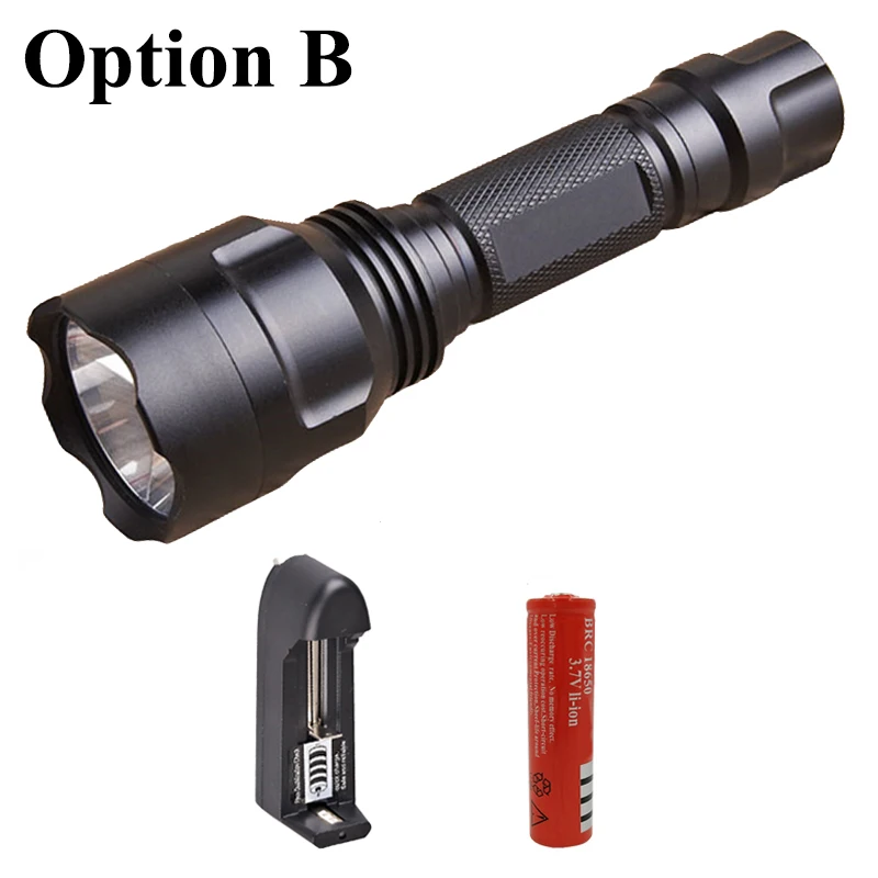 Option B Z10 Litwod C8 высокомощный тактический светодиодный светильник-вспышка XM-L2 T6 U3 для самозащиты, вспышка, светильник фонарь для охоты, велосипедный светильник - Испускаемый цвет: Option B