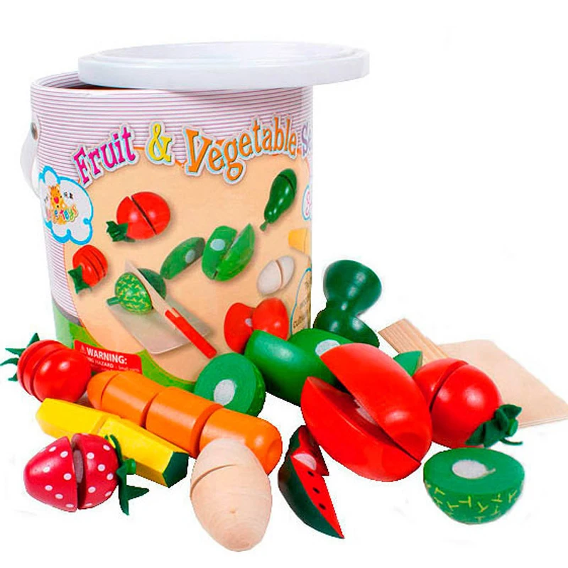 Детская деревянная игрушка овощи фрукты игровой домик Детские кухонные игрушки