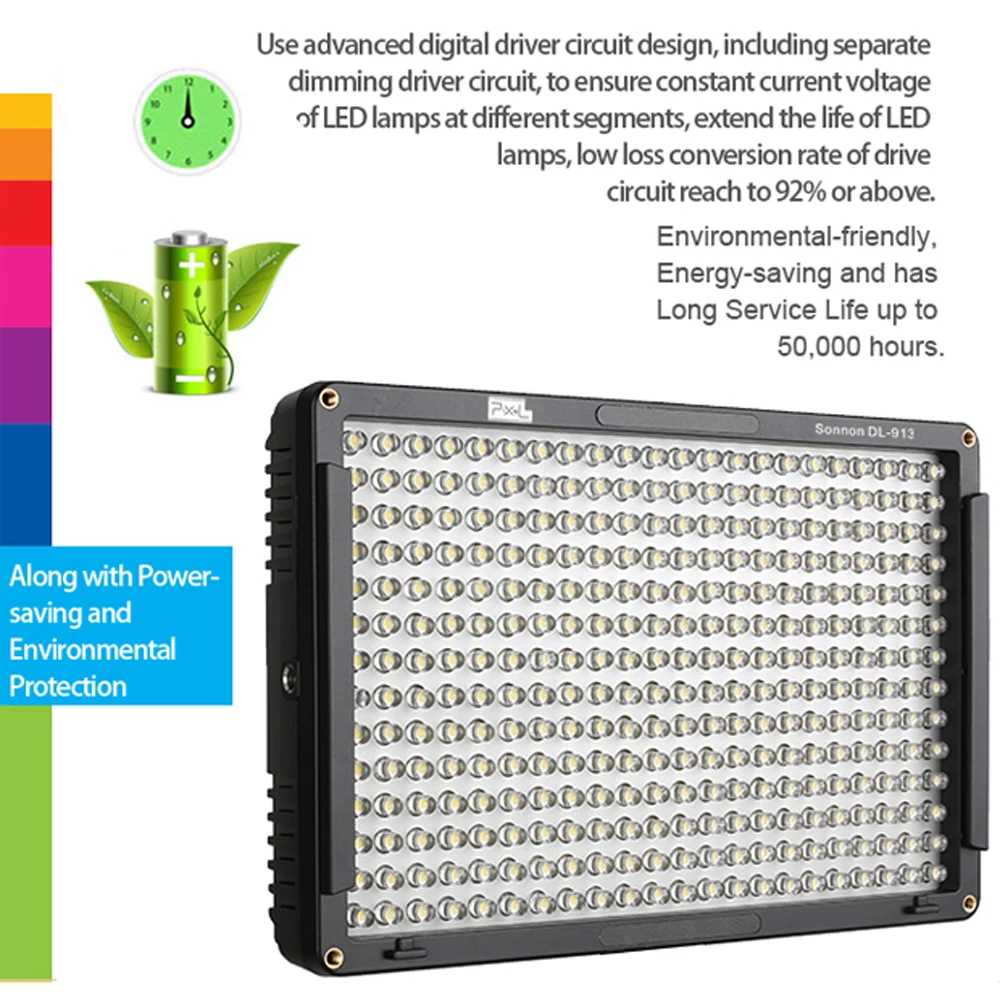 Pixel DL-913 LED Camera Video Light Dimmable Ultra High Power Photography | Электроника