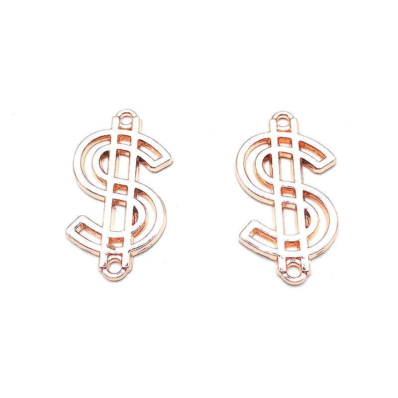 10 шт. долларовый знак металлические подвески серьги Золотой/Серебряный тон