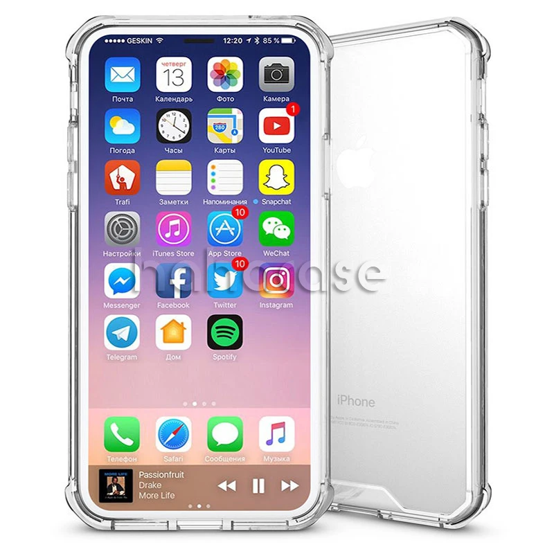 Прозрачный ударопрочный акриловый чехол для iPhone 11 Pro Max XS XR X 8 7 6 6S Plus гибридная
