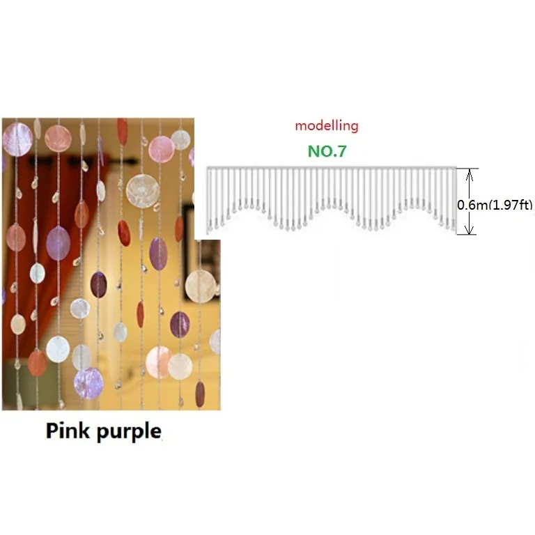 42 PCS Pink purple № 7 готовая занавеска 42 шт./лот, цветная оболочка, Хрустальная бусина, занавеска для двери, занавеска для крыльца, перегородка, Рождественское украшение 02 - Цвет: 42 PCS Pink purple