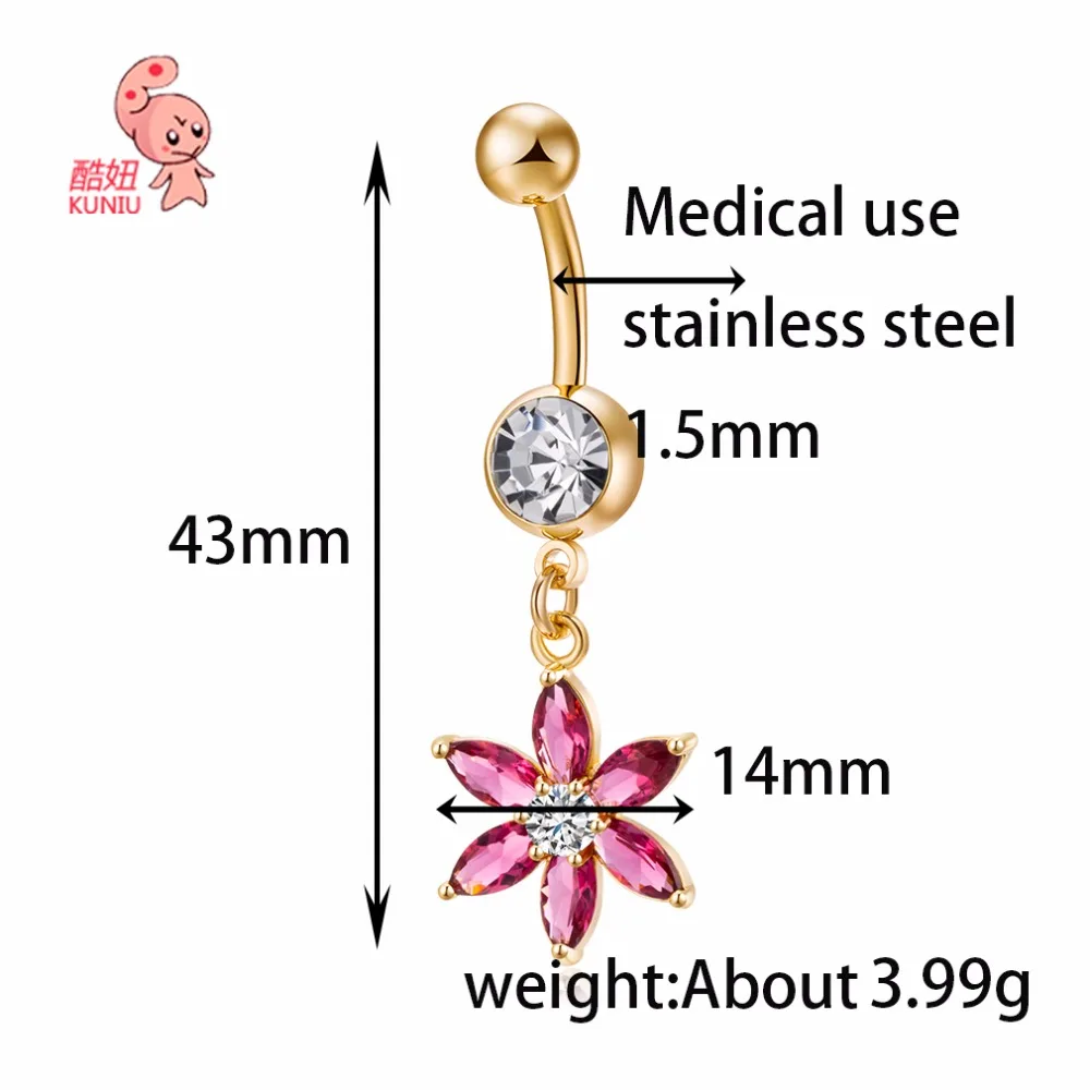 2018 Новые Горячие Роскошные циркониевые кристаллы цветок кольца для пупка