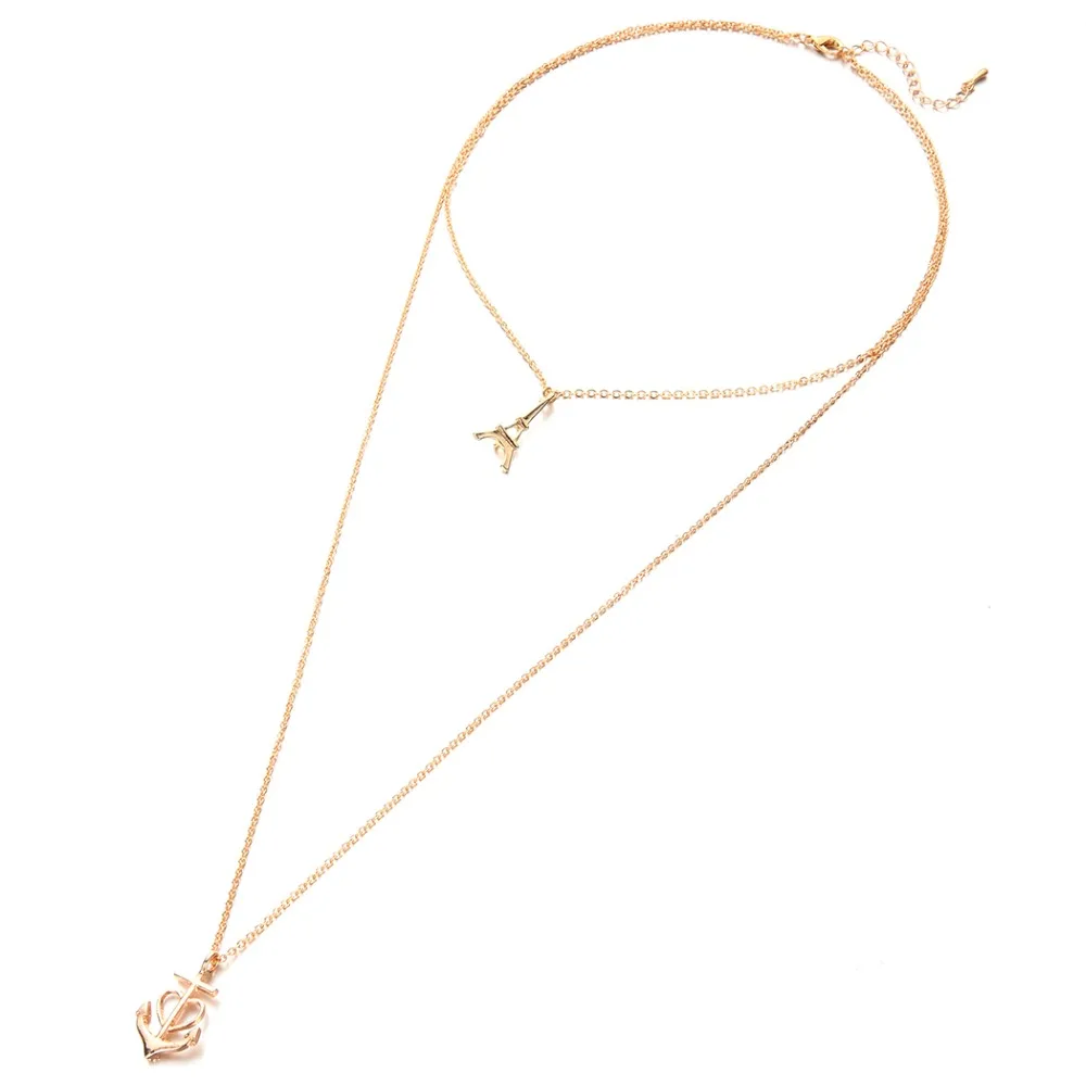 Чэнсюнь романтическая Франция Эйфелева башня подвески в виде якоря ожерелье s