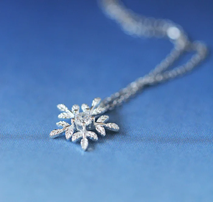 Женское ожерелье с подвеской в виде цветка из стерлингового серебра 925 пробы