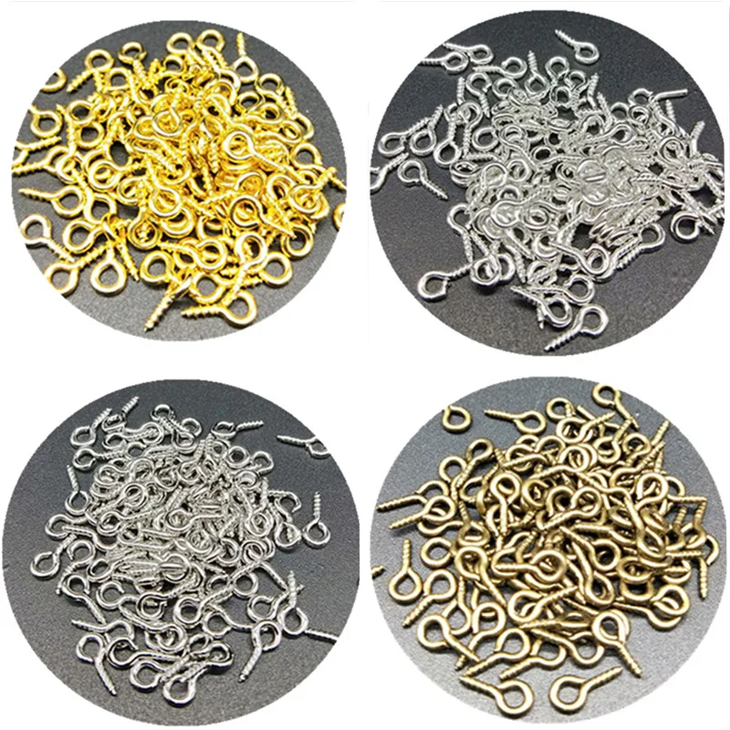 Винтовые шарики для ногтей &quotовчина&quot &quotсделай сам&quot золотые/серебристые 100