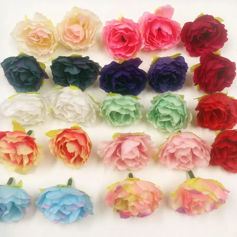 HINDJEF 10pcs Blooming Peony Cloth Artificial Flowers For Wedding Party Home Room Shoes Hats Decoration Marriage Silk | Дом и сад