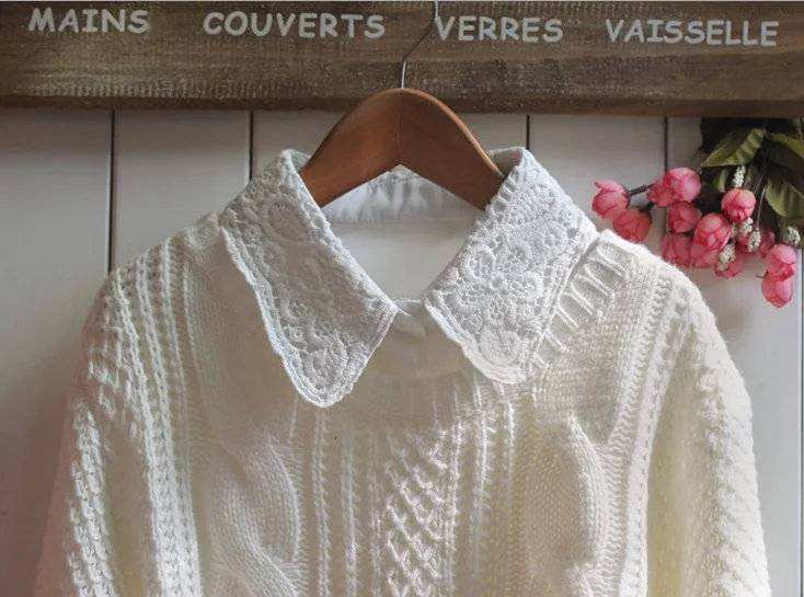 SONGDANWYF кружево хлопок воротник мода поддельные шифон Ложная Рубашка collier белье