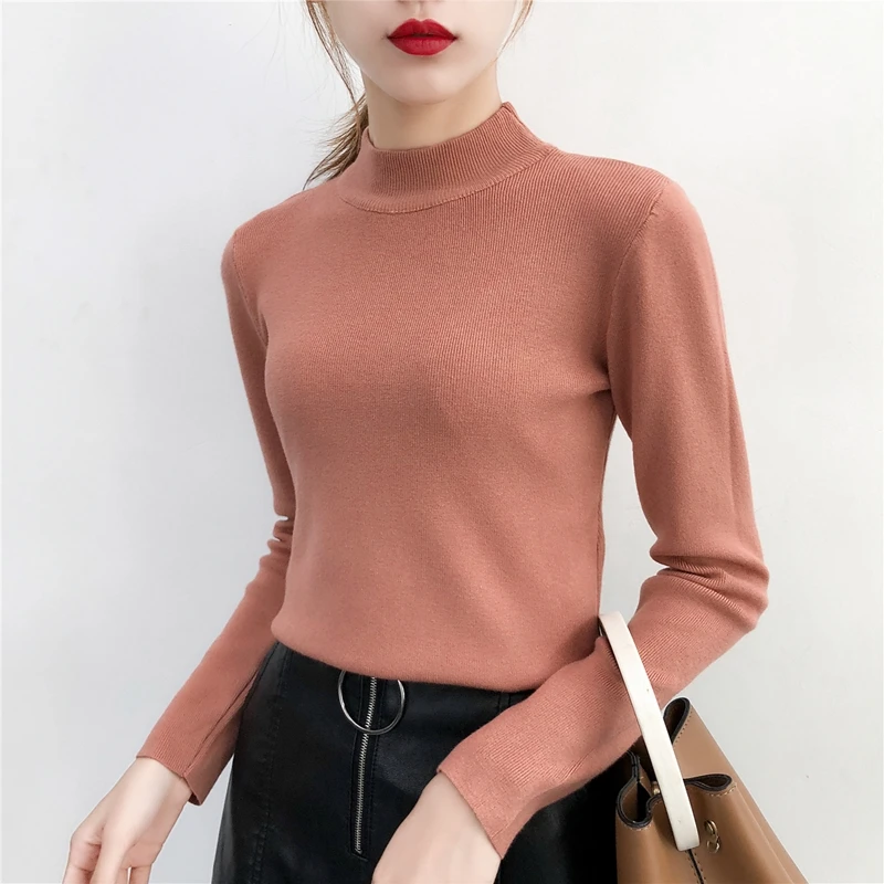 Для женщин рубашки водолазка супер мягкий! Половина кролика Core-пряжа кашемировый