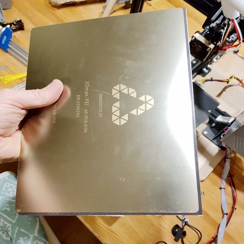 Энергичный 220x280 мм гибкий пружинный стальной лист Тепловая кровать с приложенной поверхностью для сборки пей+ магнитный стикер для Tevo Tarantula
