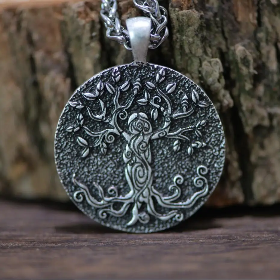 Stain Steel Chain AS Langhong 1 шт. Дерево жизни ожерелье подвеска в кельтском стиле ожерелье с амулетом для женщин - Окраска металла: Stain Steel Chain AS