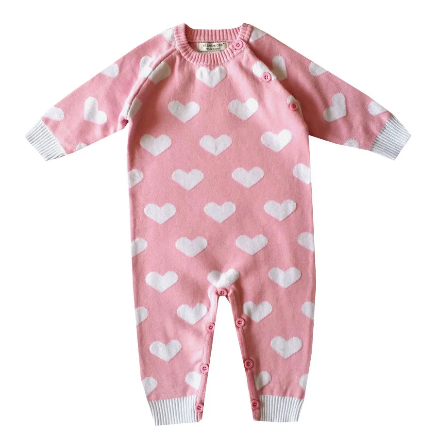 Детский вязаный свитер комбинезон для девочек и мальчиков 0-22 месяцев из 100%