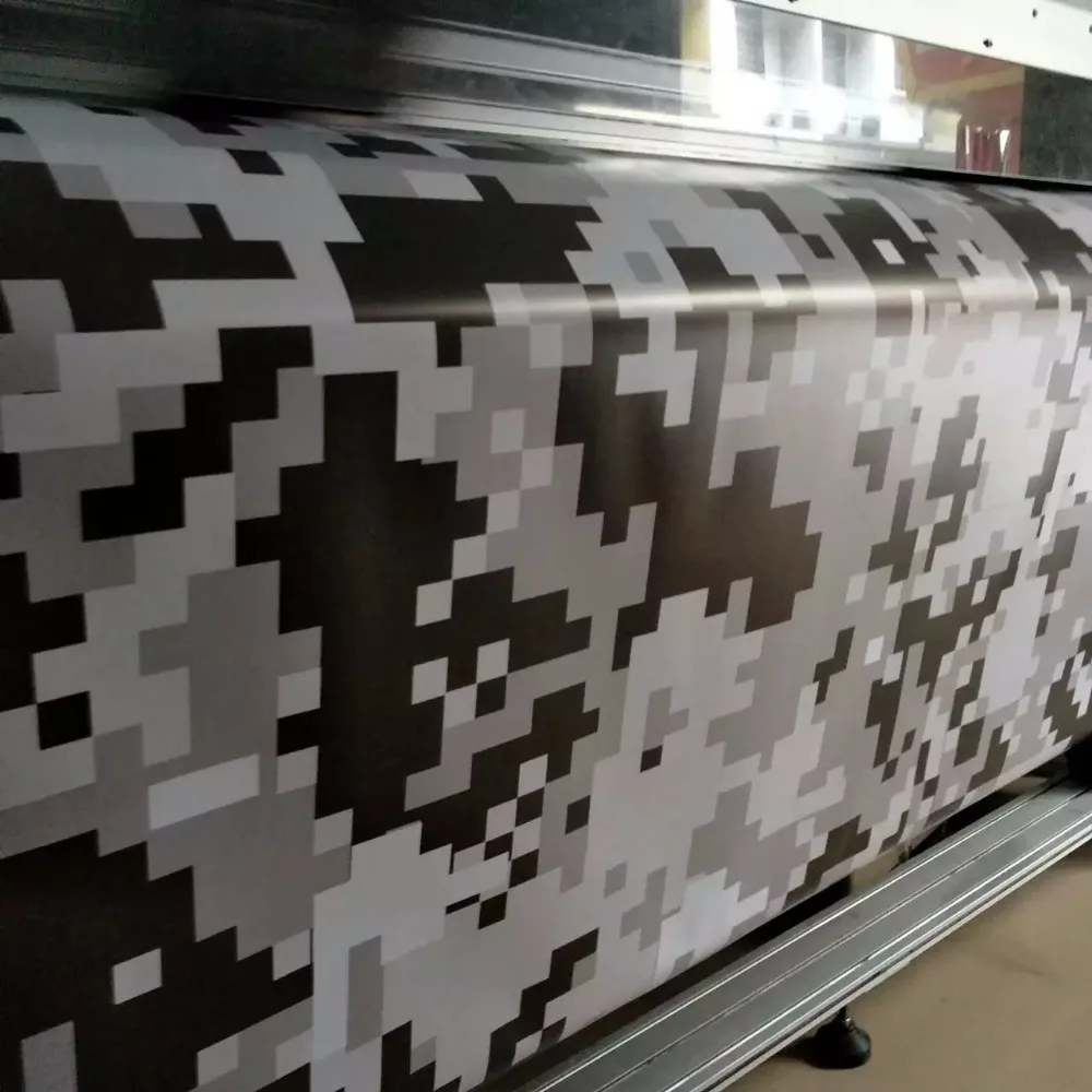 white digital Camo Car Wrap Film winter Camouflage ubran tiger Truck &amp boat Wrapping covering foil 1.52x10m/Roll |