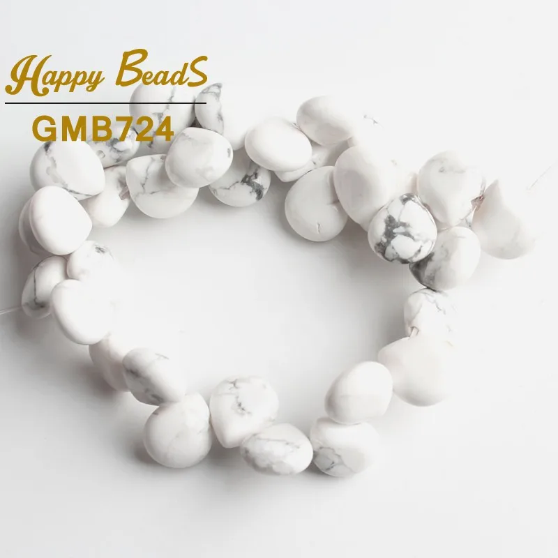 Howlite 10*12 мм натуральный тигровый глаз бирюза Агаты форма капли воды камень бусины для самостоятельного изготовления ювелирных изделий браслет аксессуары 32 шт - Цвет: Howlite