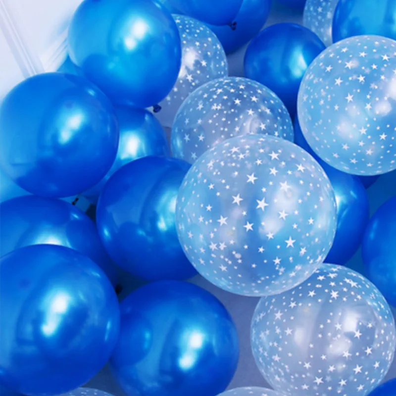Blue Clear MIX 20 штук 12 дюймов латексные воздушные шары с принтом «Звезда», прозрачный розовый Золотой шарики для свадебного украшения Baby Shower День рождения принадлежности, домашний декор - Цвет: Blue Clear MIX