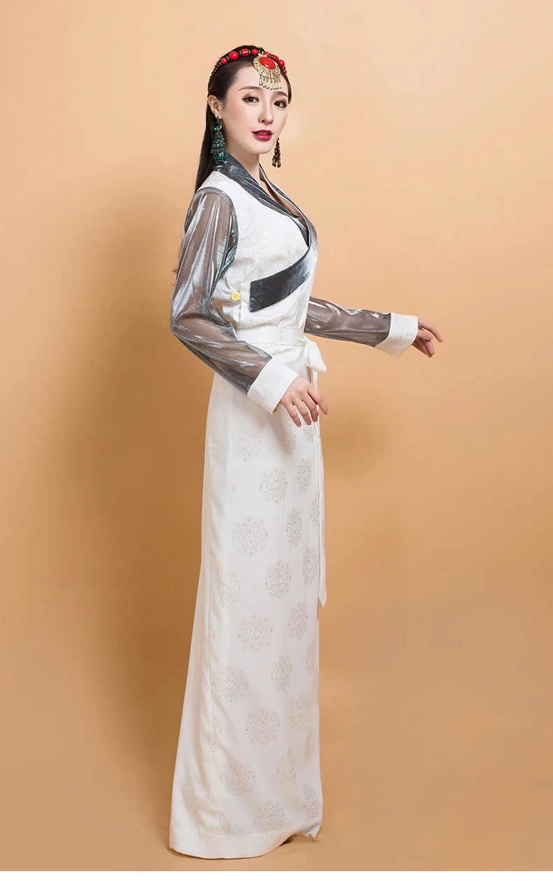 Traditional Tibetan Women Clothing Nepal Tibet Tourist costumes New Bora Ando Tibetan Long Robe Ethnic style Lhasa Gown Dress