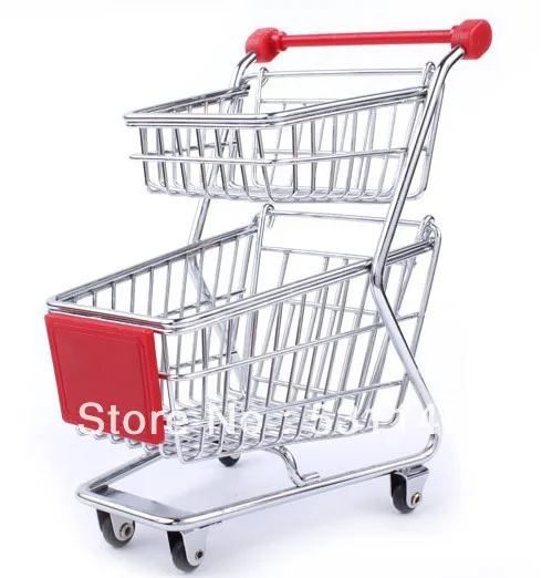 Бесплатная доставка двойные слои мини супермаркет торговый Handcart тележка телефон