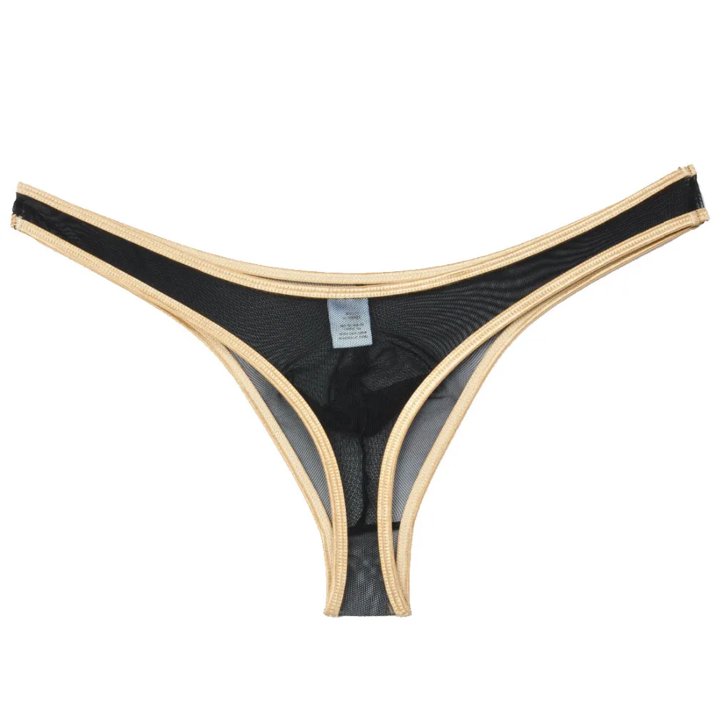 Модные прозрачные мужские стринги с переплетенной лентой нижнее белье для