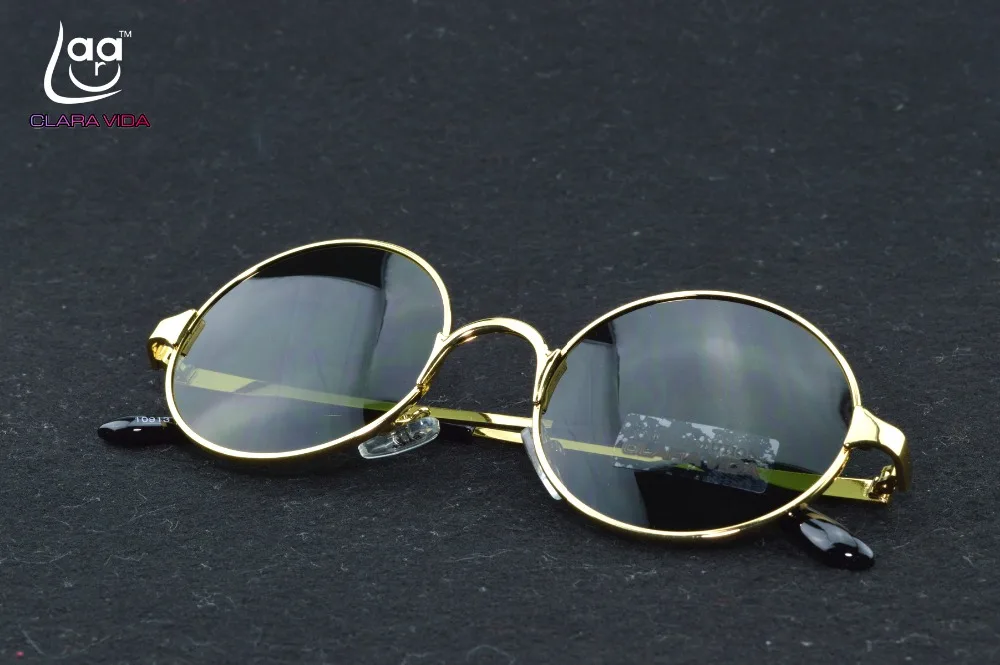 !! Поляризованные солнцезащитные очки для чтения! Круглые винтажные золотого