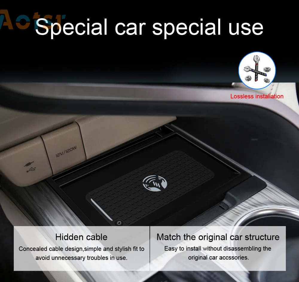 QI автомобильное беспроводное зарядное устройство для Toyota Camry интеллектуальная инфракрасная быстрая Беспроводная зарядка автомобильный держатель телефона для iphone