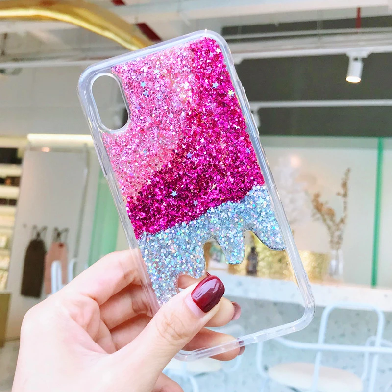 Градиентное розовое звездное небо чехол для iphone X эпоксидное Тающее мороженое 8 7 6 6s Plus|Бамперы| |