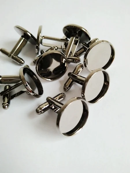 free shipping,18mm Gunmetal Black high quality cufflink base, cufflink blank, cufflink setting CFS148