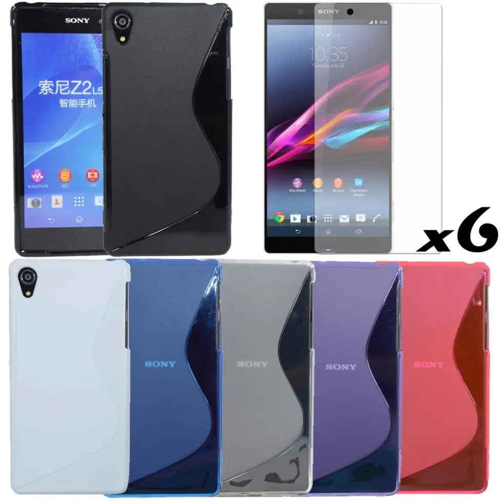 Гелевый Чехол для Sony Xperia Z2 L50w 6 Curve TPU + защитная пленка экрана|protector galaxy|protector