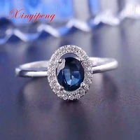 925 silver inlaid 1 carat natural sapphire ring female ring ring classic girlfriend mother good gift boutique jewelry