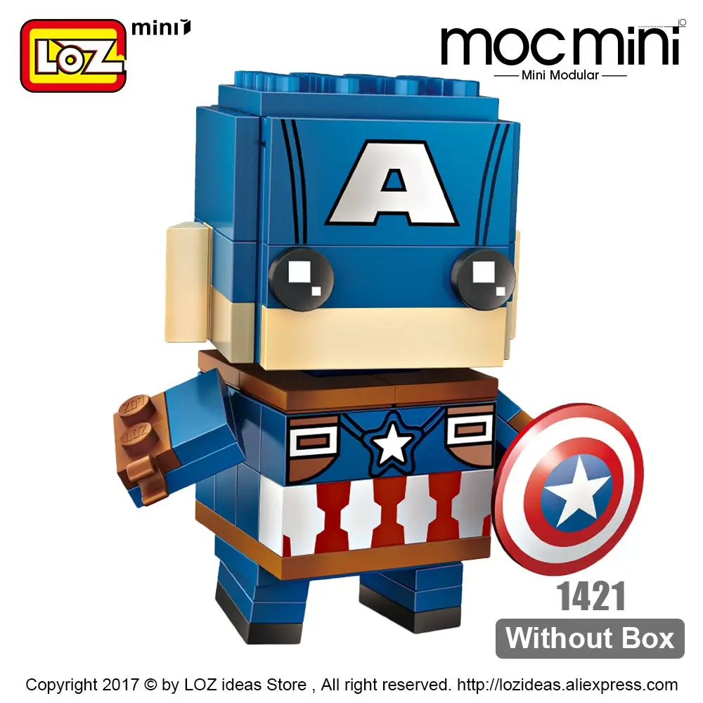 1421 Without Box Лоз мини-блоки Супер Герои Супергерои экшн-фигурка строительные сборочные игрушки и хобби brick Heads развивающие - Цвет: 1421 Without Box
