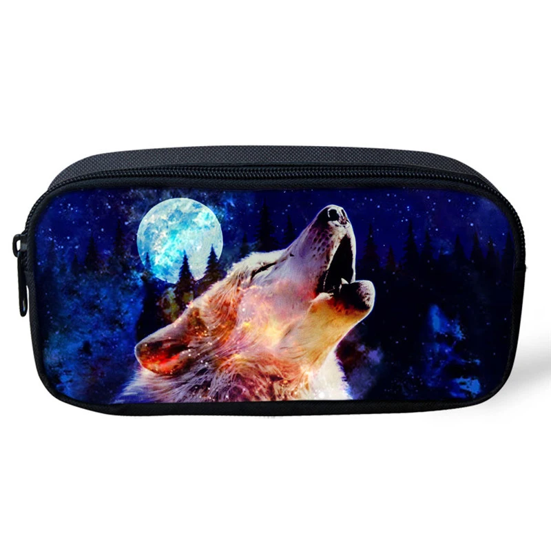 Noisydesigns, крутой чехол для хранения ручек с 3D изображением животного, галактики, волка, для детей, дизайнерский чехол для карандашей для мальчиков, чехол с изображением космоса и Вселенной, школьные принадлежности