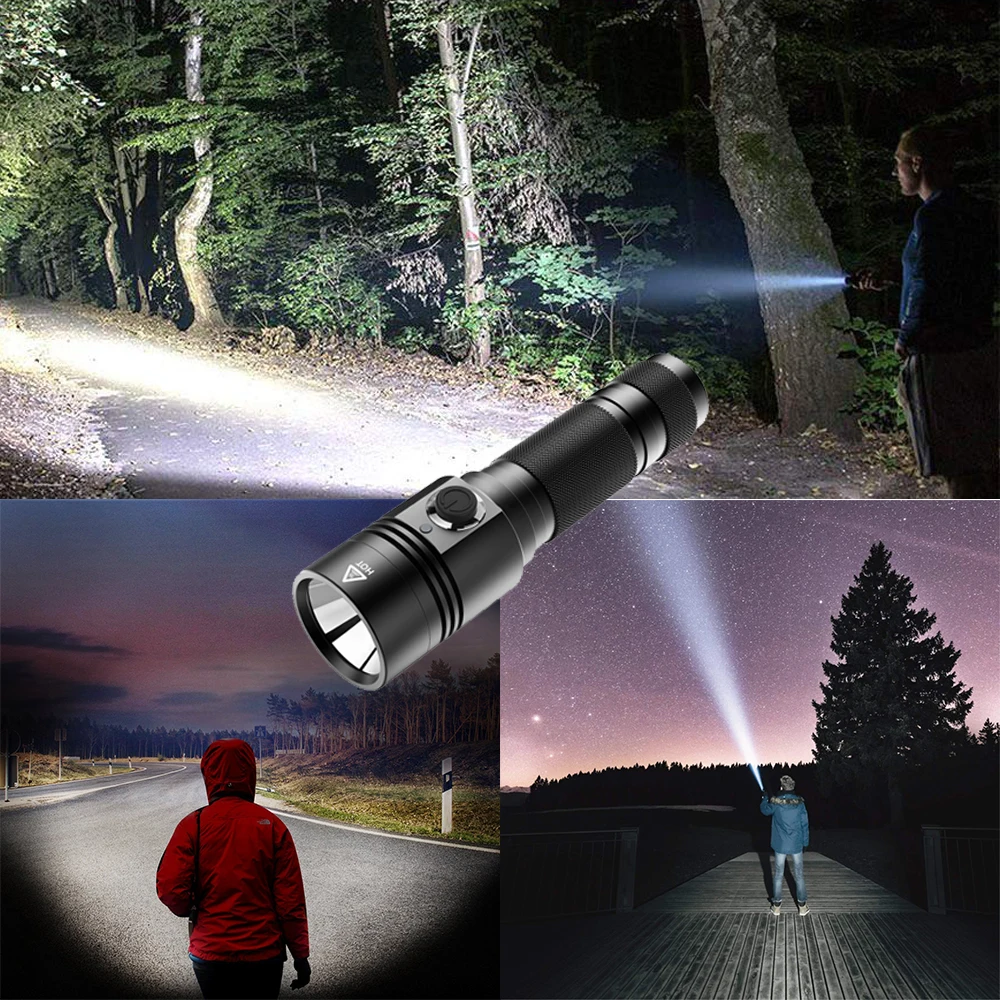 USB rechargeable LED flashlight 4 lighting mode super bright torch use 18650 battery for night camping etc. | Лампы и освещение