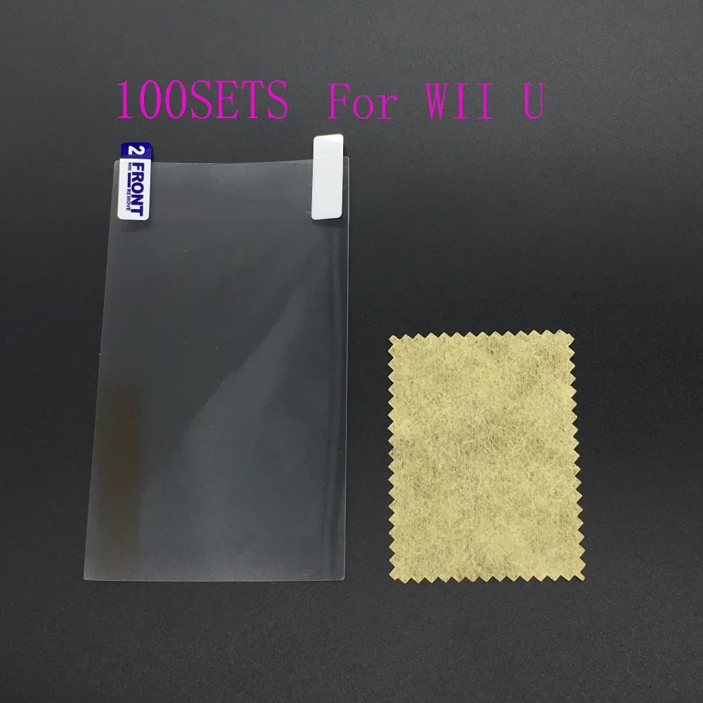 100 комплектов прозрачная пленка для защиты экрана от царапин геймпада Nintendo Wii U