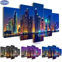city night view 5d diy diamond painting 5 pcscross stitch diamond mosaic bead embroidery pattern abstract pictures home decor