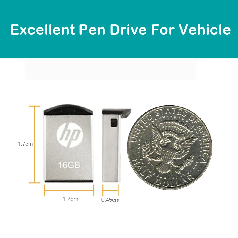 Droshipping hp USB Flash 16 ГБ 32 ГБ цена Memory Stick металлический драйвер V222W диск на ключ автомобиля DJ Cle USB Pendrive