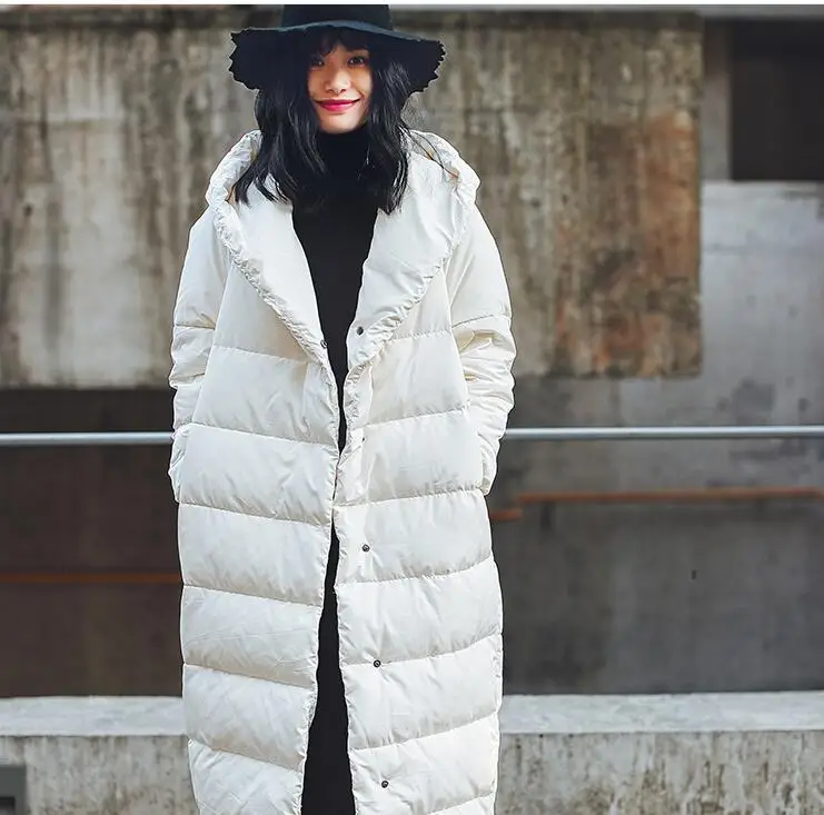 Женский пуховик с капюшоном свободный большого размера для зимы|coat down|coat womencoat down