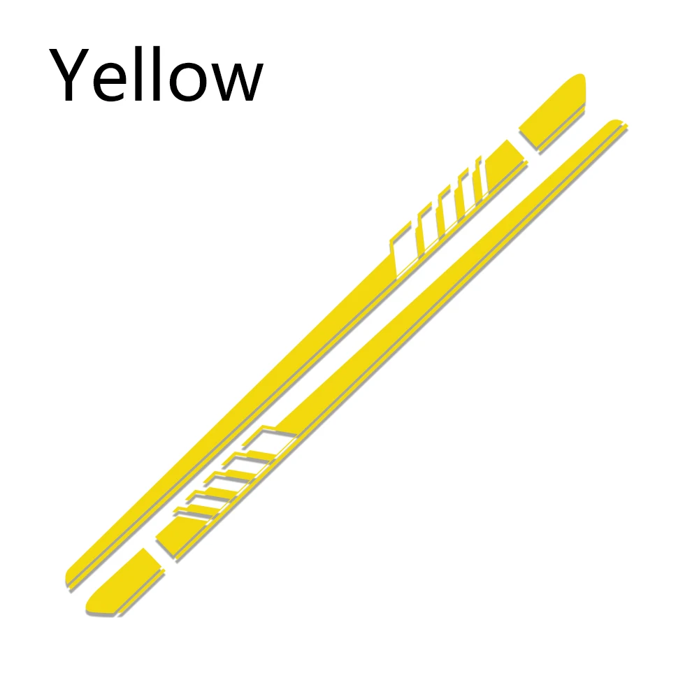 Glossy Yellow 2 шт. для Skoda Octavia 2 A7 A5 VRS Fabia 3 Rapid Superb 3 Kodiaq Scala Karoq Kamiq наклейки на боковые двери автомобиля аксессуары для тюнинга - Название цвета: Glossy Yellow